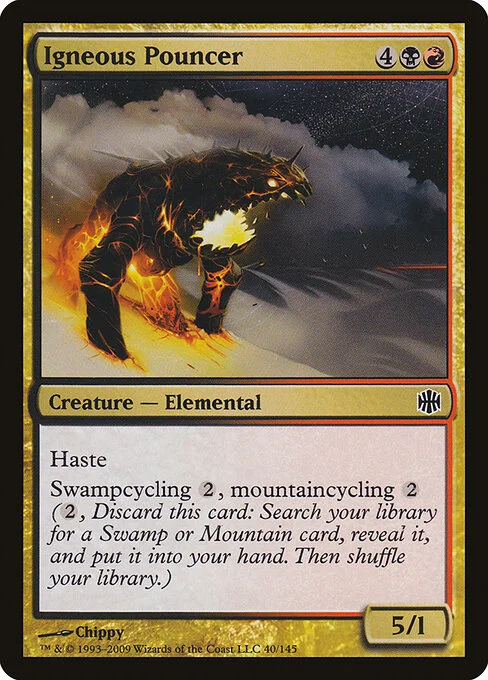Igneous Pouncer, carta Magic di tipo Creature — Elemental illustrata da Chippy