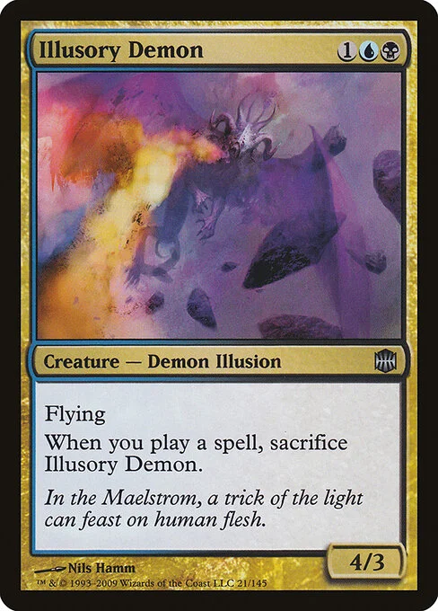 Illusory Demon, carta Magic di tipo Creature — Demon Illusion illustrata da Nils Hamm