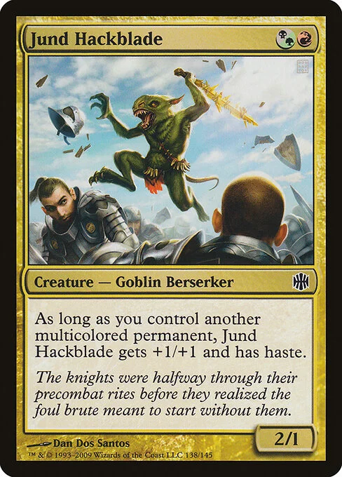 Jund Hackblade, carta Magic di tipo Creature — Goblin Berserker illustrata da Dan Dos Santos