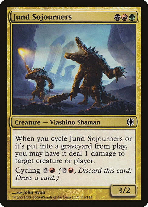 Jund Sojourners, carta Magic di tipo Creature — Lizard Shaman illustrata da John Avon