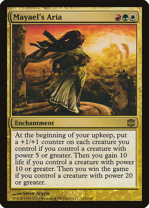 Mayael's Aria, carta Magic di tipo Enchantment illustrata da Steve Argyle