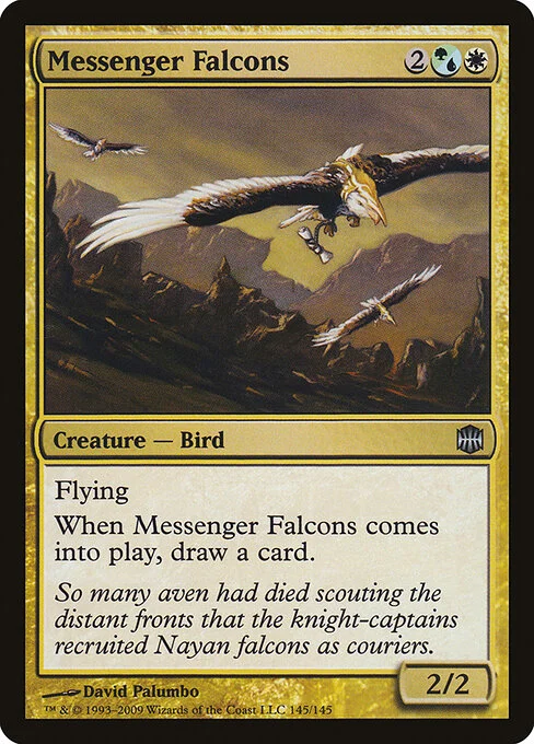 Messenger Falcons, carta Magic di tipo Creature — Bird illustrata da David Palumbo
