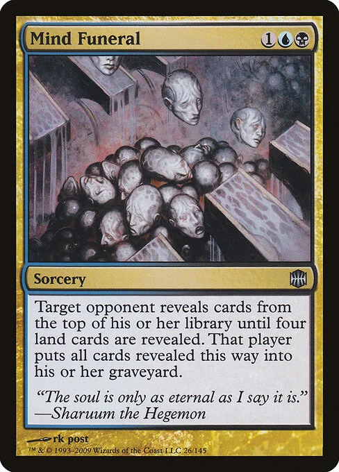Mind Funeral, carta Magic di tipo Sorcery illustrata da rk post
