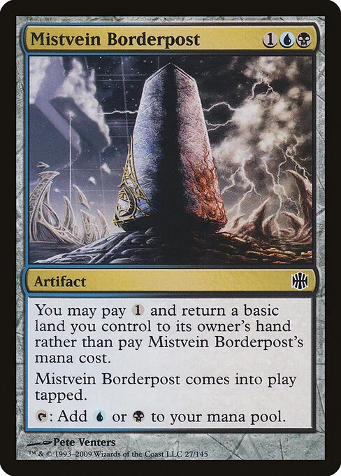 Mistvein Borderpost, carta Magic di tipo Artifact illustrata da Pete Venters