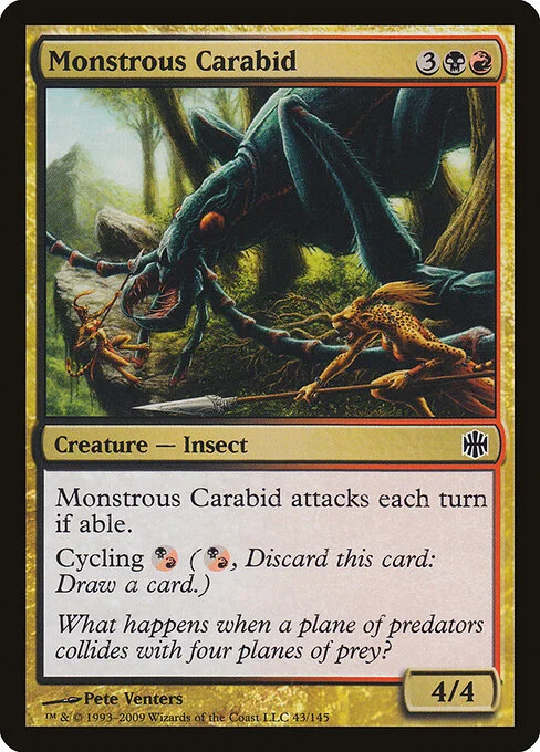 Monstrous Carabid, carta Magic di tipo Creature — Insect illustrata da Pete Venters