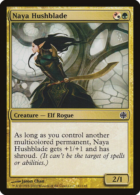 Naya Hushblade, carta Magic di tipo Creature — Elf Rogue illustrata da Jason Chan