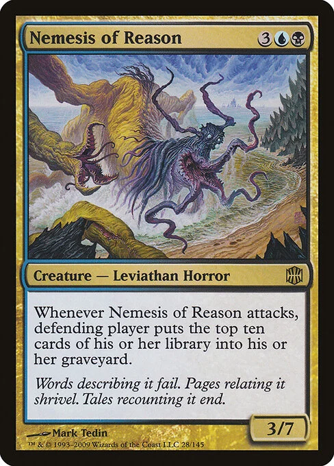 Nemesis of Reason, carta Magic di tipo Creature — Leviathan Horror illustrata da Mark Tedin