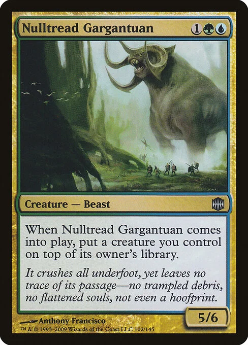 Nulltread Gargantuan, carta Magic di tipo Creature — Beast illustrata da Anthony Francisco