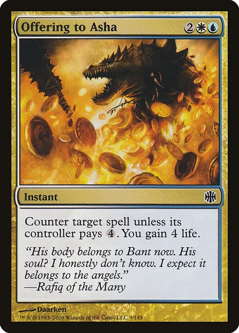Offering to Asha, carta Magic di tipo Instant illustrata da Daarken