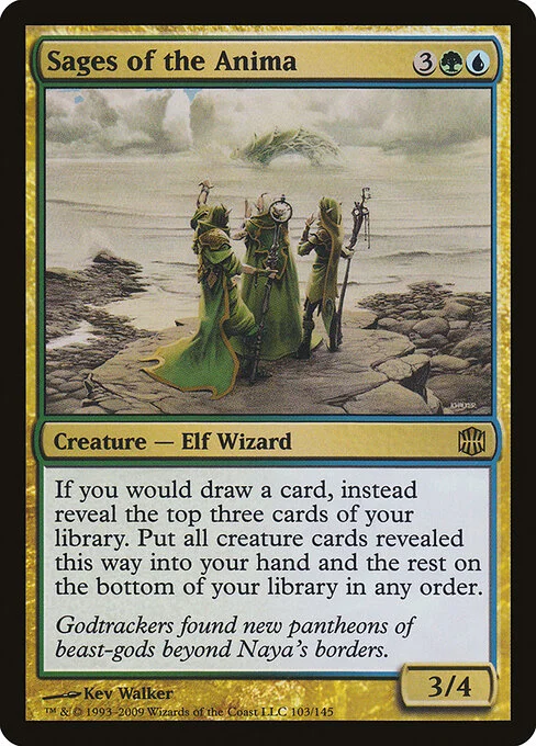 Sages of the Anima, carta Magic di tipo Creature — Elf Wizard illustrata da Kev Walker