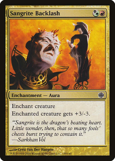 Sangrite Backlash, carta Magic di tipo Enchantment — Aura illustrata da Cyril Van Der Haegen