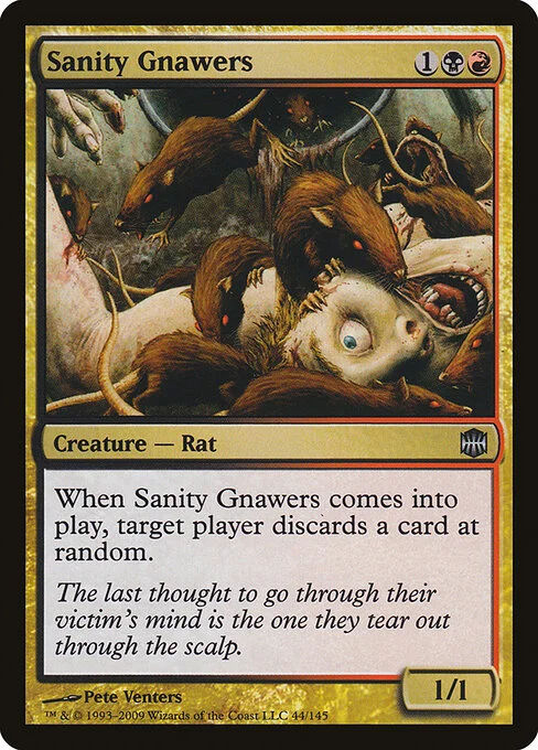 Sanity Gnawers, carta Magic di tipo Creature — Rat illustrata da Pete Venters