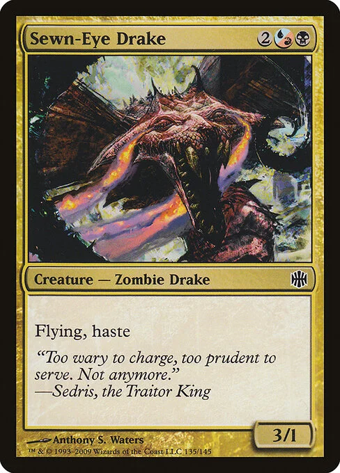 Sewn-Eye Drake, carta Magic di tipo Creature — Zombie Drake illustrata da Anthony S. Waters