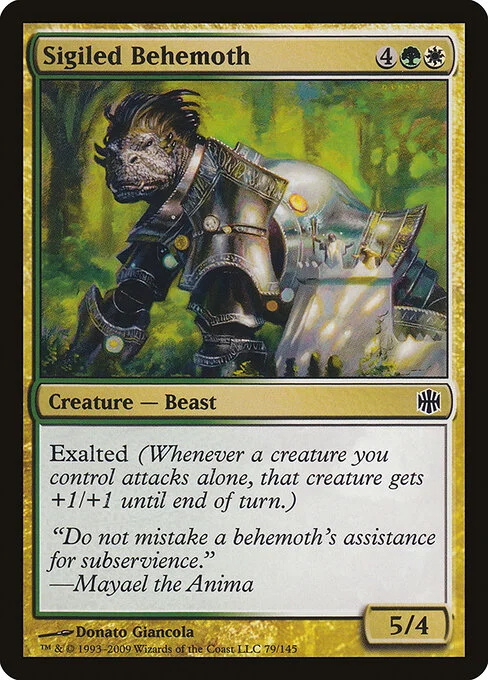Sigiled Behemoth, carta Magic di tipo Creature — Beast illustrata da Donato Giancola
