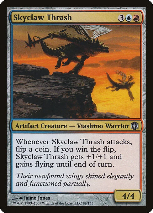 Skyclaw Thrash, carta Magic di tipo Artifact Creature — Lizard Warrior illustrata da Jaime Jones