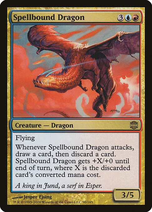 Spellbound Dragon, carta Magic di tipo Creature — Dragon illustrata da Jesper Ejsing