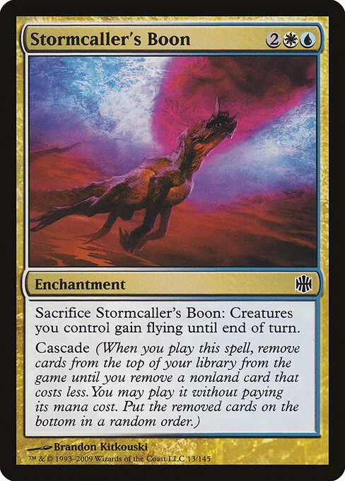 Stormcaller's Boon, carta Magic di tipo Enchantment illustrata da Brandon Kitkouski