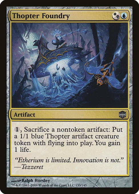Thopter Foundry, carta Magic di tipo Artifact illustrata da Ralph Horsley
