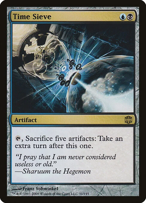 Time Sieve, carta Magic di tipo Artifact illustrata da Franz Vohwinkel