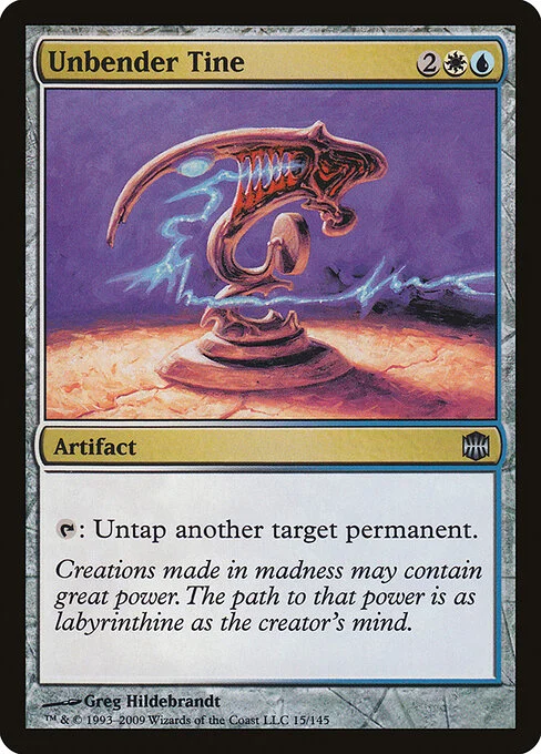 Unbender Tine, carta Magic di tipo Artifact illustrata da Greg Hildebrandt