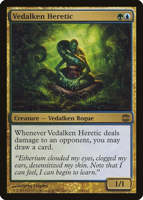 Vedalken Heretic, carta Magic di tipo Creature — Vedalken Rogue illustrata da Greg Staples