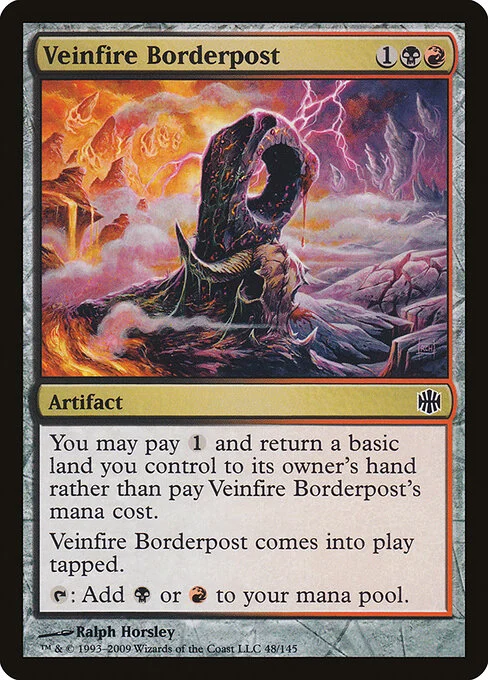 Veinfire Borderpost, carta Magic di tipo Artifact illustrata da Ralph Horsley
