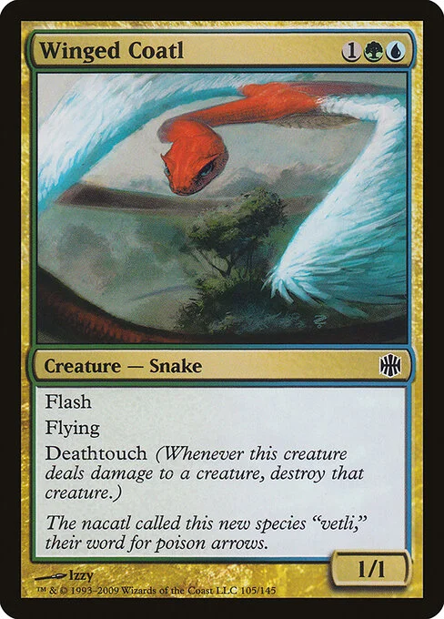 Winged Coatl, carta Magic di tipo Creature — Snake illustrata da Izzy
