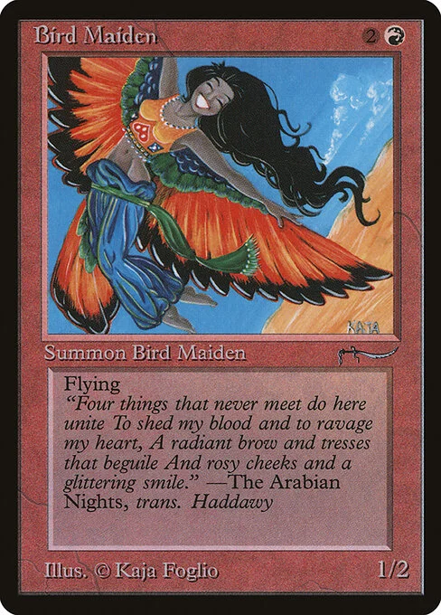 Bird Maiden, carta Magic di tipo Creature — Human Bird illustrata da Kaja Foglio
