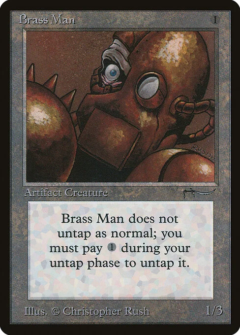 Brass Man, carta Magic di tipo Artifact Creature — Construct illustrata da Christopher Rush