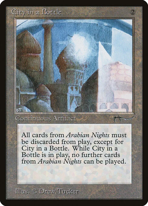 City in a Bottle, carta Magic di tipo Artifact illustrata da Drew Tucker