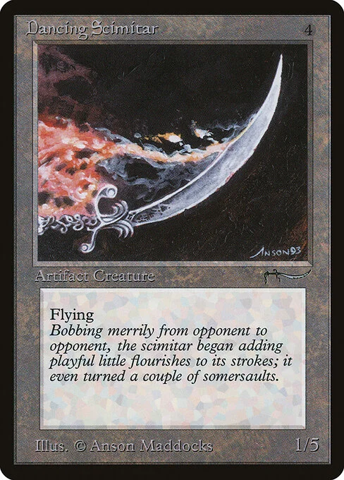 Dancing Scimitar, carta Magic di tipo Artifact Creature — Spirit illustrata da Anson Maddocks