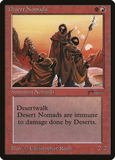 Desert Nomads, carta Magic di tipo Creature — Human Nomad illustrata da Christopher Rush