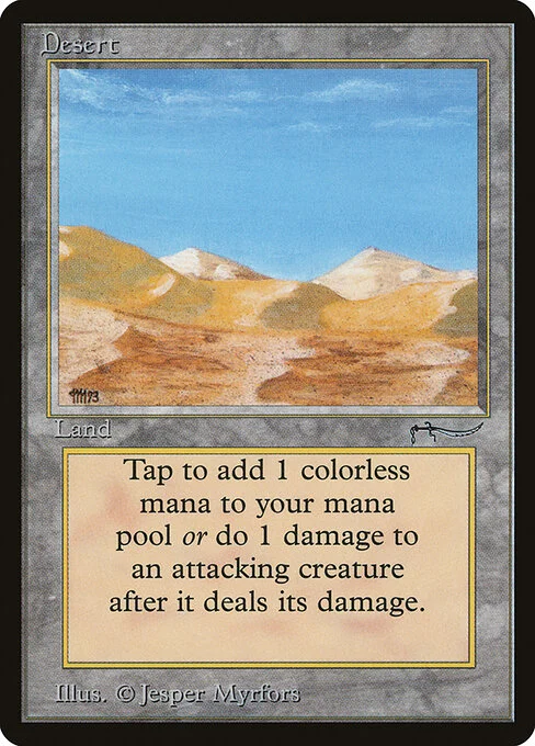 Desert, carta Magic di tipo Land — Desert illustrata da Jesper Myrfors