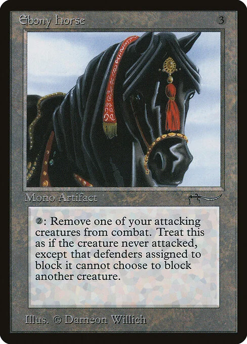Ebony Horse, carta Magic di tipo Artifact illustrata da Dameon Willich