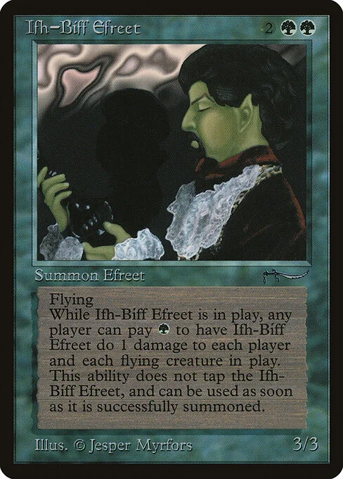 Ifh-Bíff Efreet, carta Magic di tipo Creature — Efreet illustrata da Jesper Myrfors