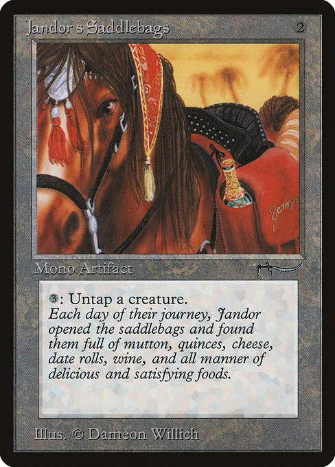 Jandor's Saddlebags, carta Magic di tipo Artifact illustrata da Dameon Willich