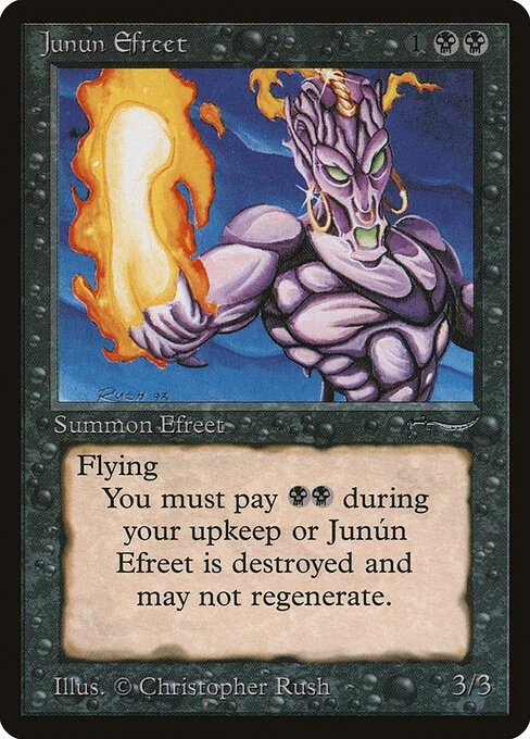 Junún Efreet, carta Magic di tipo Creature — Efreet illustrata da Christopher Rush