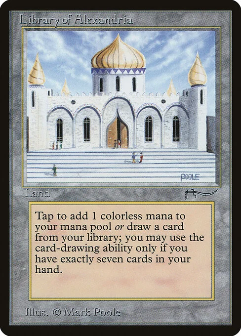Library of Alexandria, carta Magic di tipo Land illustrata da Mark Poole