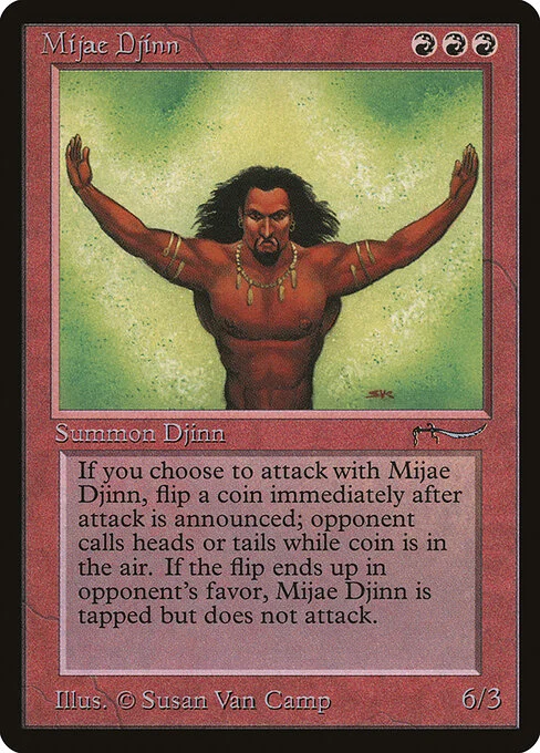 Mijae Djinn, carta Magic di tipo Creature — Djinn illustrata da Susan Van Camp