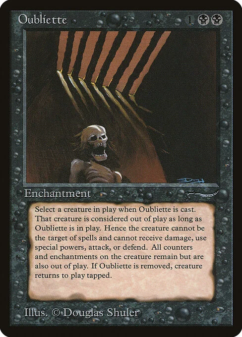 Oubliette, carta Magic di tipo Enchantment illustrata da Douglas Shuler