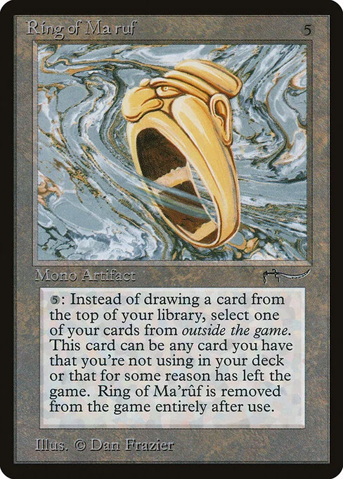 Ring of Ma'rûf, carta Magic di tipo Artifact illustrata da Dan Frazier