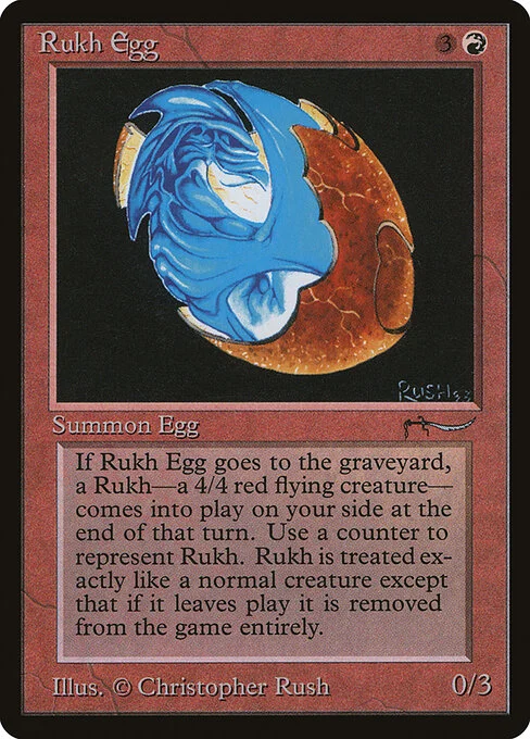 Rukh Egg, carta Magic di tipo Creature — Bird Egg illustrata da Christopher Rush