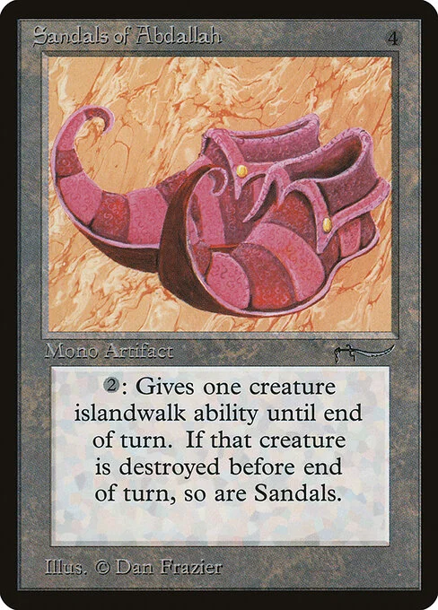 Sandals of Abdallah, carta Magic di tipo Artifact illustrata da Dan Frazier