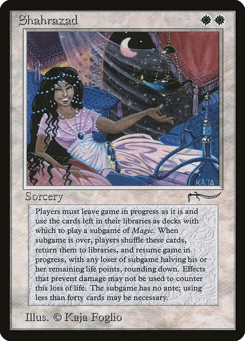 Shahrazad, carta Magic di tipo Sorcery illustrata da Kaja Foglio