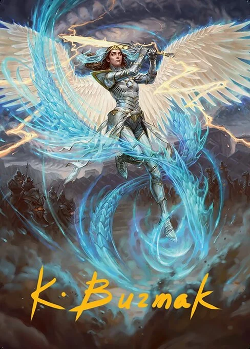 Elspeth, Storm Slayer // Elspeth, Storm Slayer, carta Magic di tipo Card // Card illustrata da Ekaterina Burmak