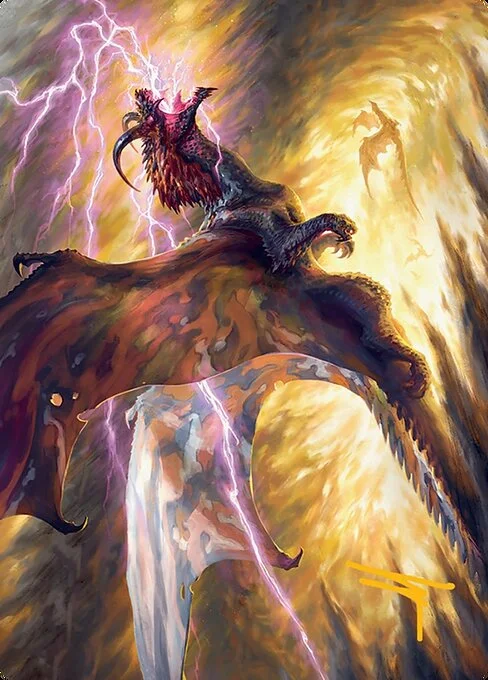 Stormscale Scion // Stormscale Scion, carta Magic di tipo Card // Card illustrata da Andrew Mar