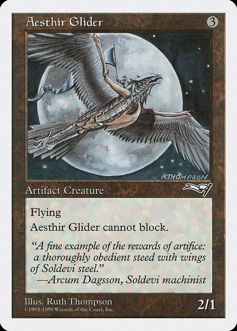 Aesthir Glider, carta Magic di tipo Artifact Creature — Bird Construct illustrata da Ruth Thompson