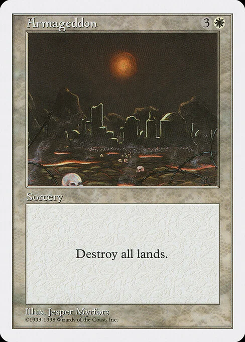 Armageddon, carta Magic di tipo Sorcery illustrata da Jesper Myrfors