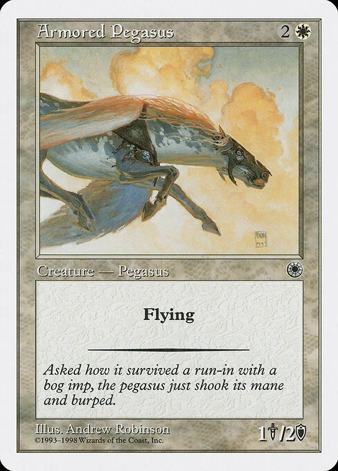 Armored Pegasus, carta Magic di tipo Creature — Pegasus illustrata da Andrew Robinson