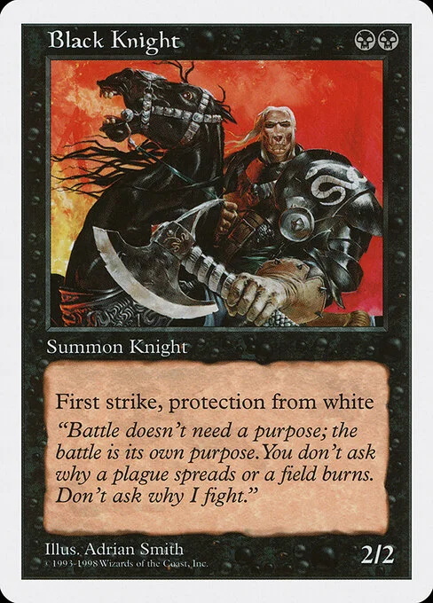 Black Knight, carta Magic di tipo Creature — Human Knight illustrata da Adrian Smith